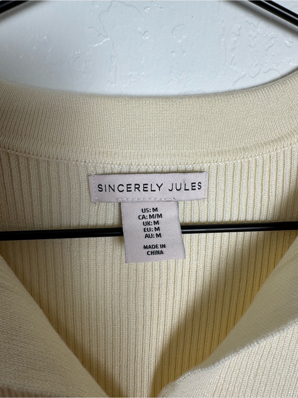 Sincerely Jules Cream Sleeveless Ribbed Knit Polo Crop Top - Picture 2 of 9